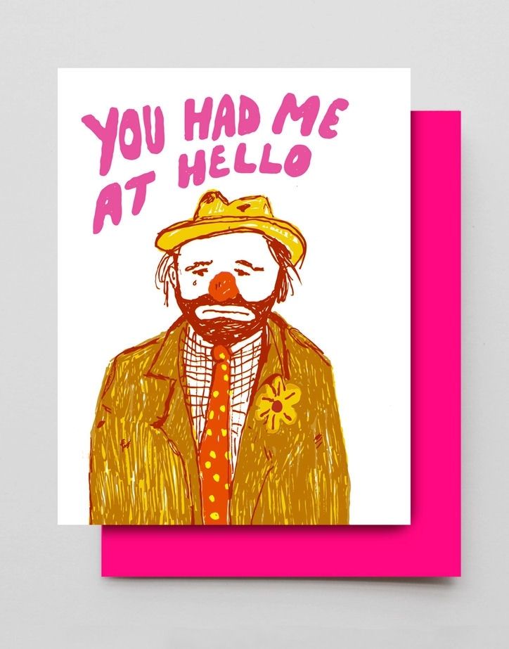 You Had Me At Hello Hobo Clown In Love Card