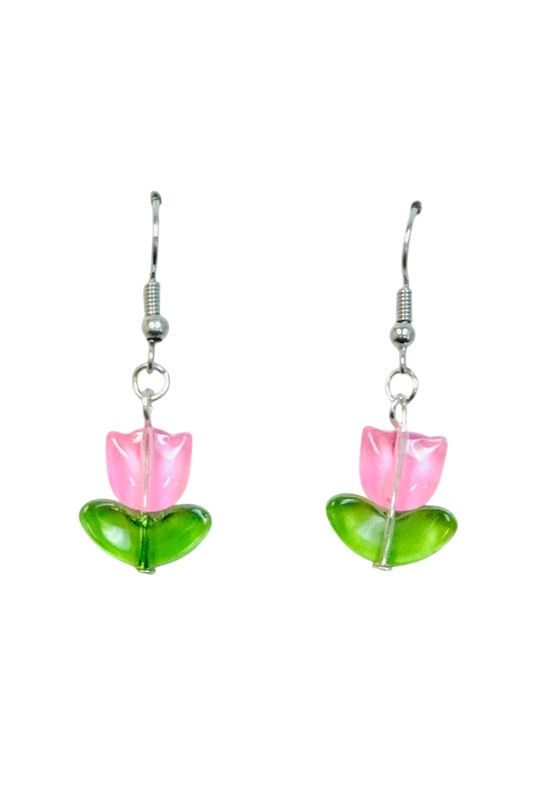 Pink Tulip Earrings