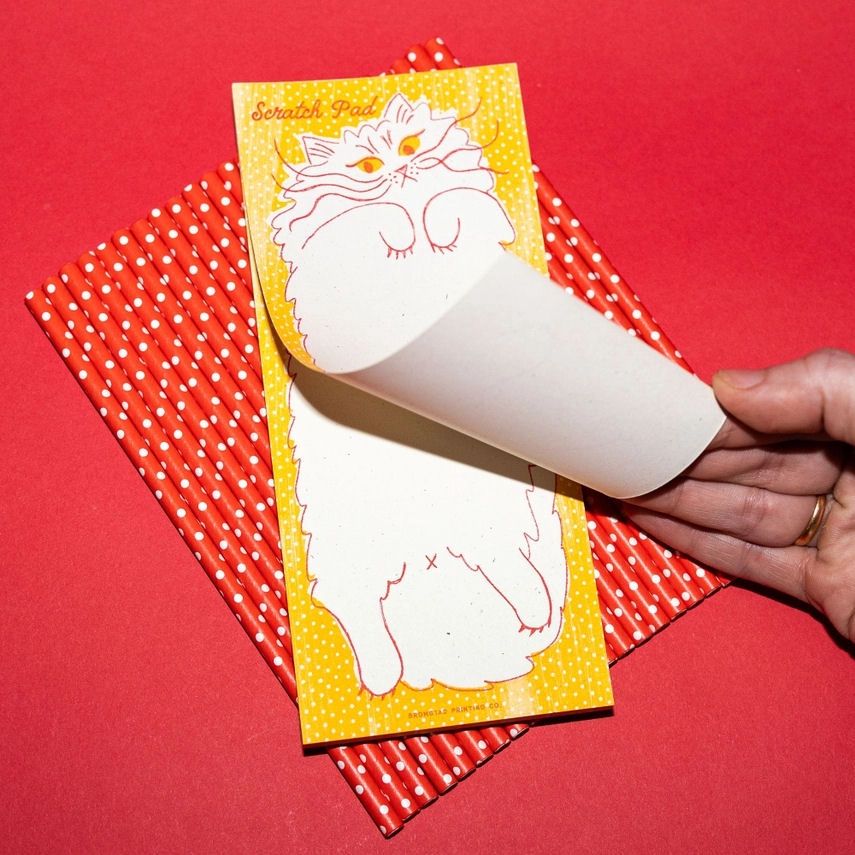 Scratch Pad Cat Risograph Notepad