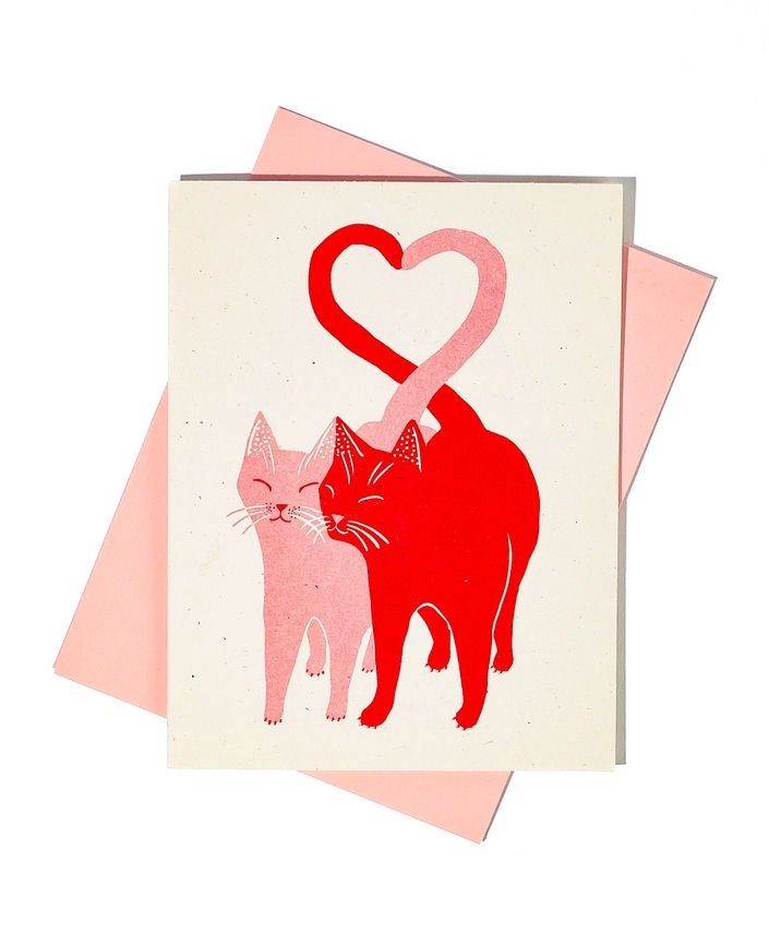Love Cats Risograph Card