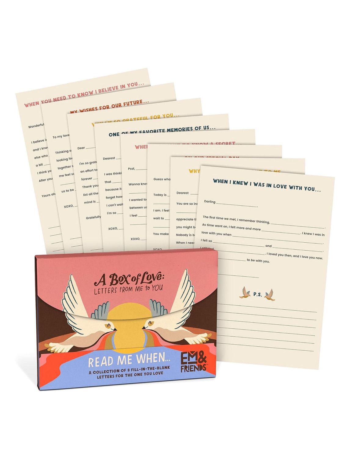 A Box Of Love: Letters From Me To You Fill In The Blank Letters And Envelopes