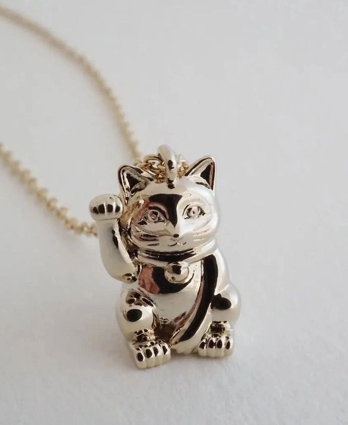 Lucky Cat Gold Necklace
