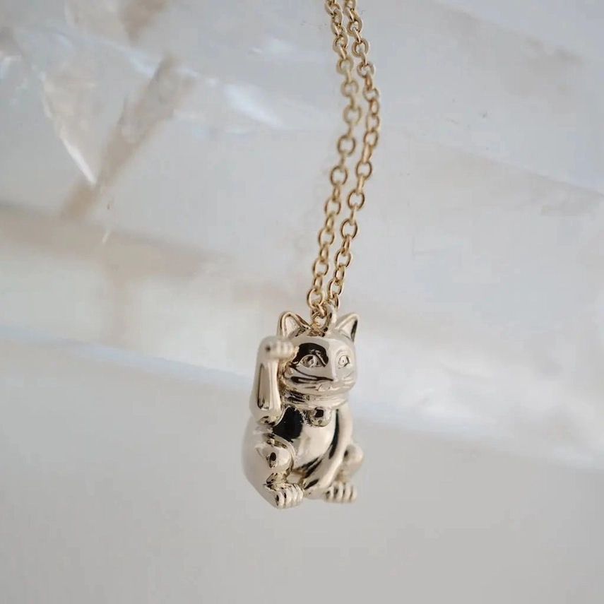 Lucky Cat Gold Necklace
