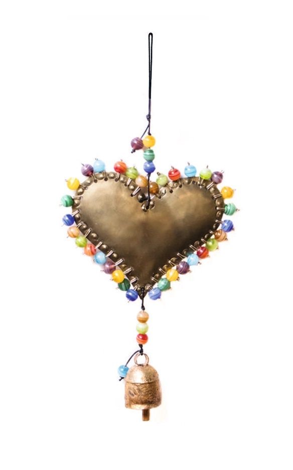 Color Spike Heart Beads And Bell
