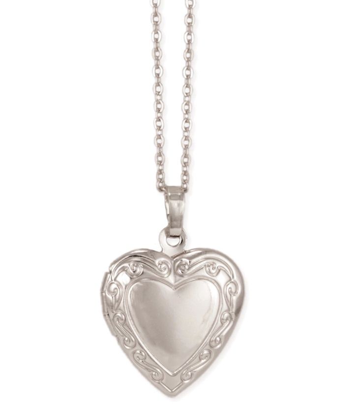 Cherished Memories Silver Heart Locket Necklace