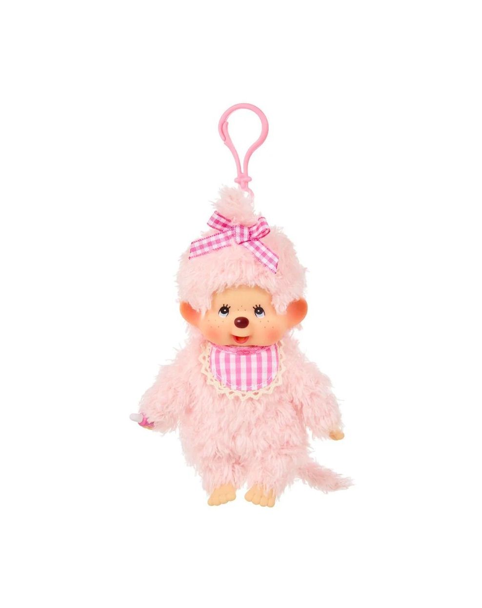Monchhichi Fluffy Pink Beige Girl Keychain