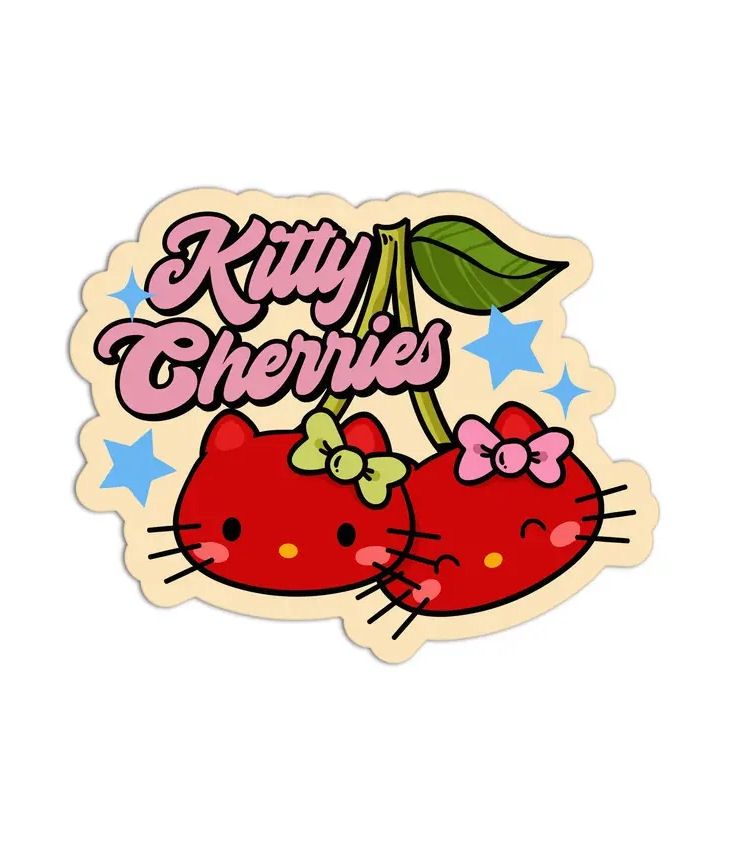 Hello Kitty Cherries Duo Textured Sticker