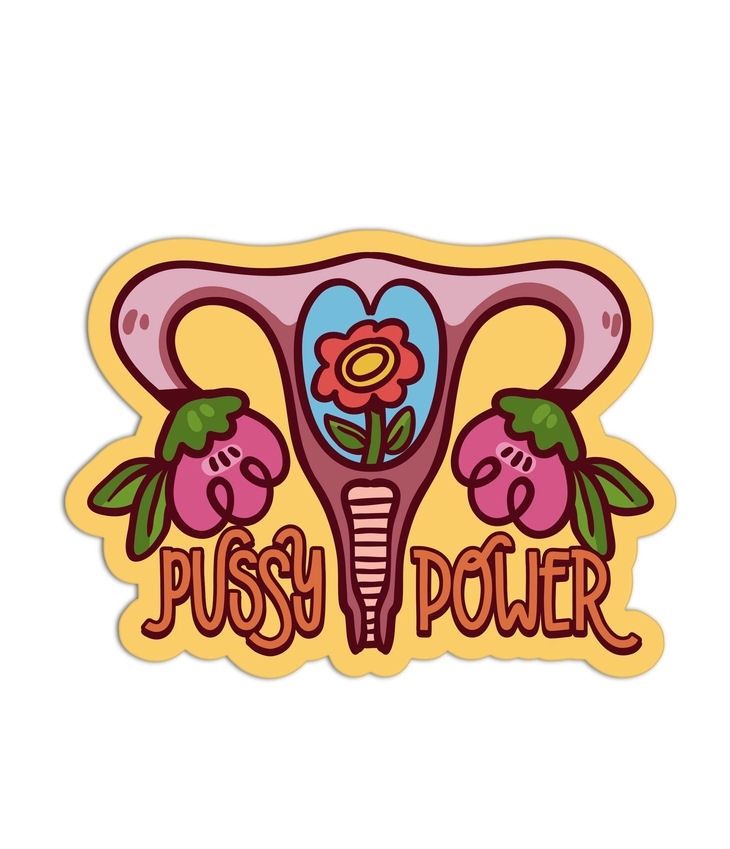 Pussy Power Uterus Textured Sticker
