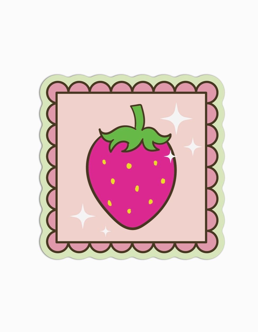 Strawberry Pink Girly Textured Sticker