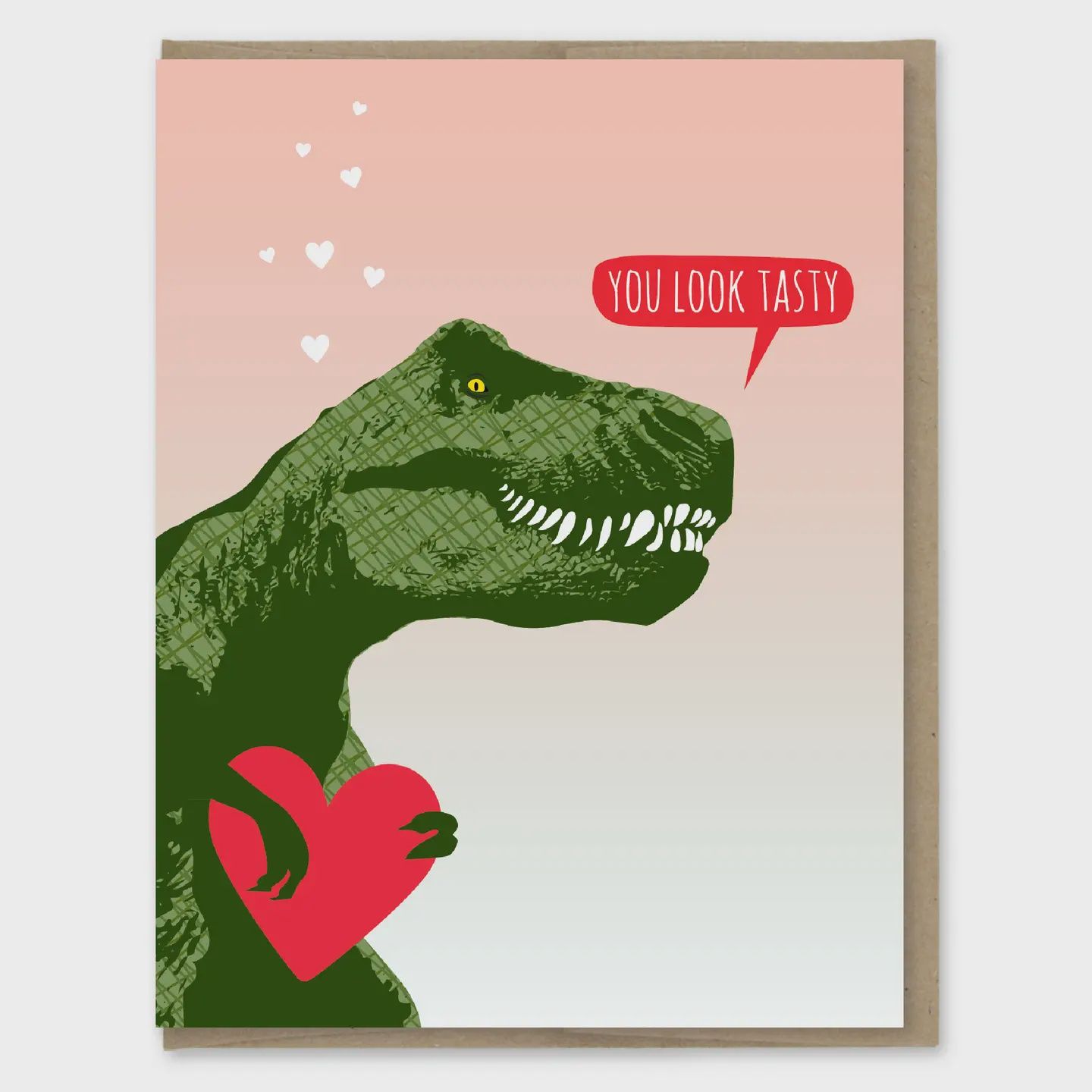 You Look Tasty T-Rex Heart Love Card