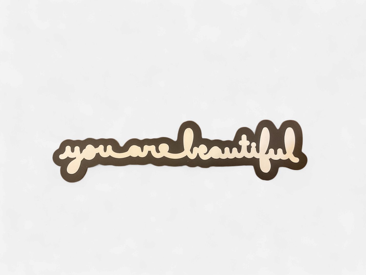 You Are Beautiful Cursive Car Magnet Black