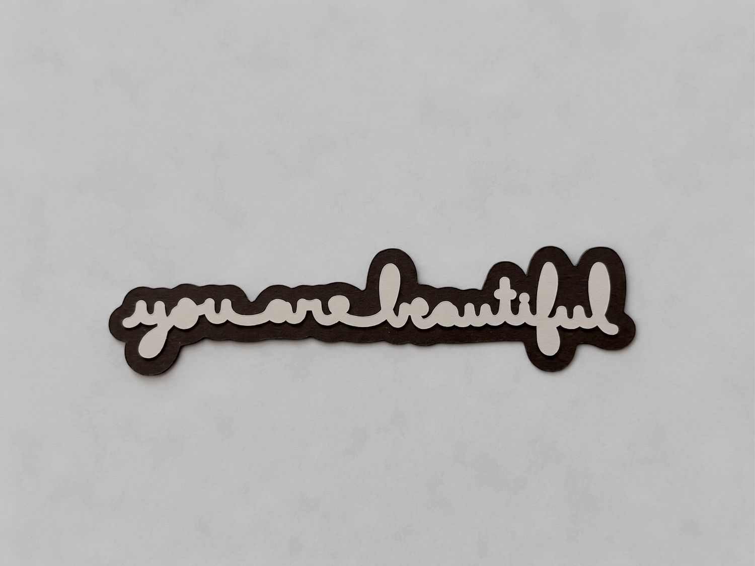 You Are Beautiful Cursive Car Magnet Black