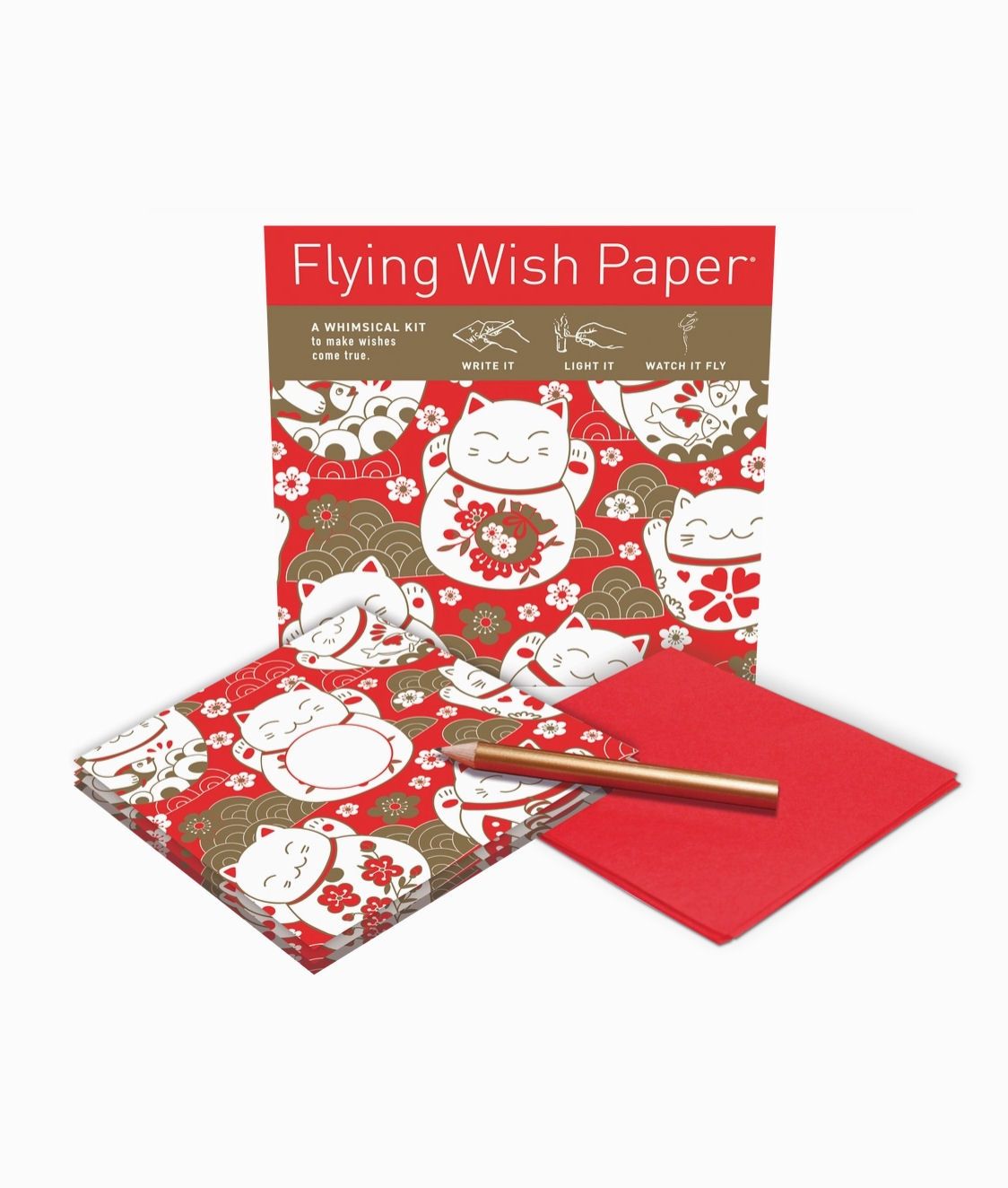 Neko Lucky Cat Flying Wish Paper
