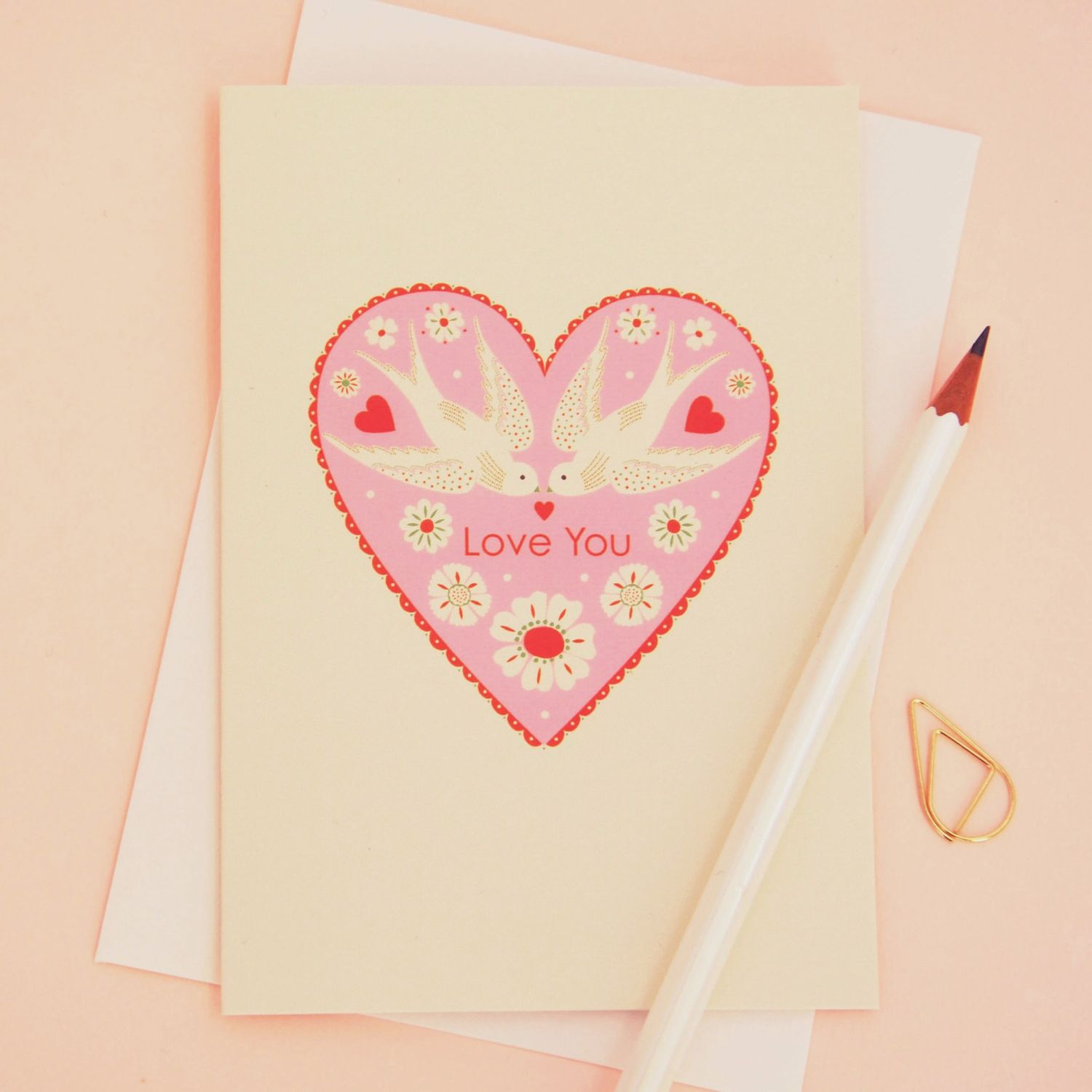 Love Birds Love You Valentine's Card