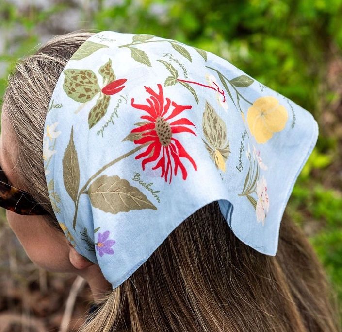 Blue Ridge Botanic Wildflower Light Blue Bandana