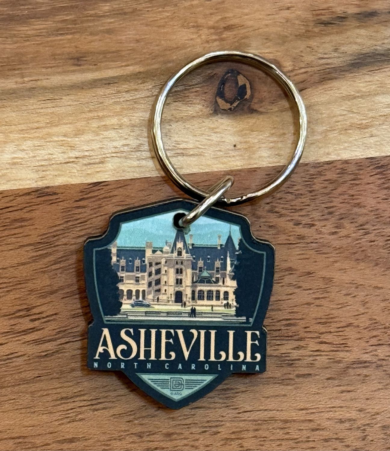 Asheville NC Biltmore Estate Wooden Keychain