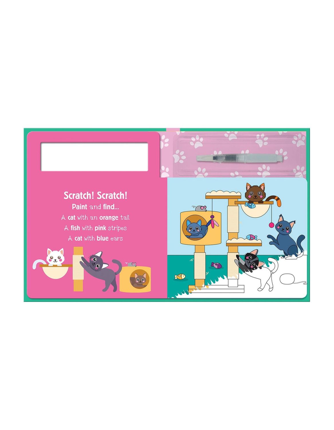 Seek And Find Cats Water Painting Hardcover Book