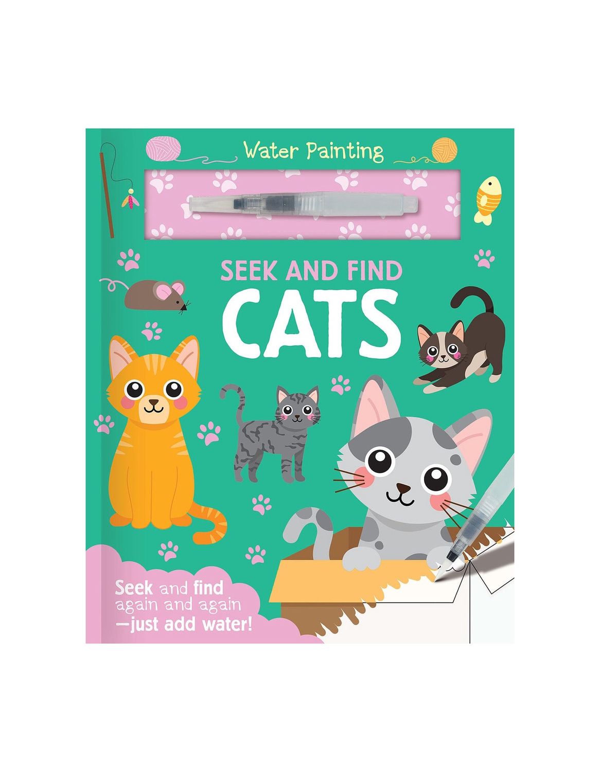Seek And Find Cats Water Painting Hardcover Book