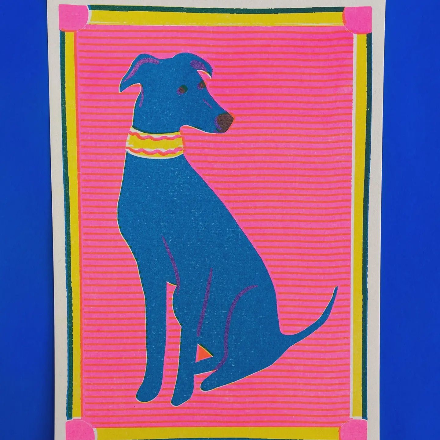 Greyhound A5 Risograph Print