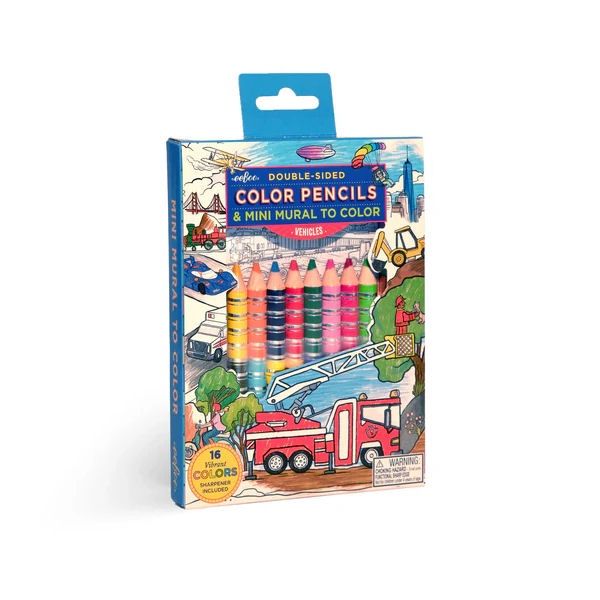 Vehicles Mini Murals Colored Pencil Set