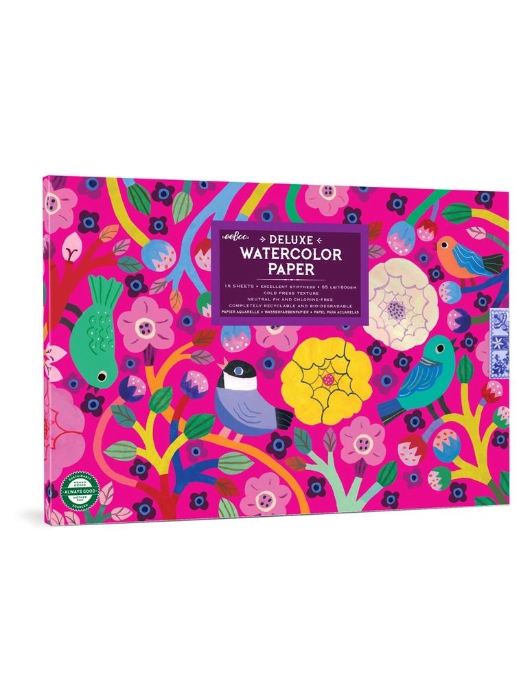 Birds In Fuchsia Cold Press Watercolor Pad