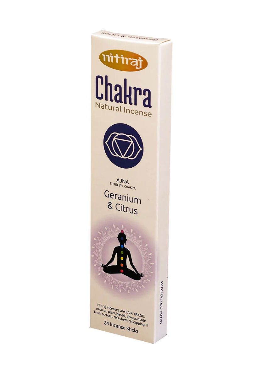 Nitiraj Chakra Geranium And Citrus Third Eye Chakra Incense