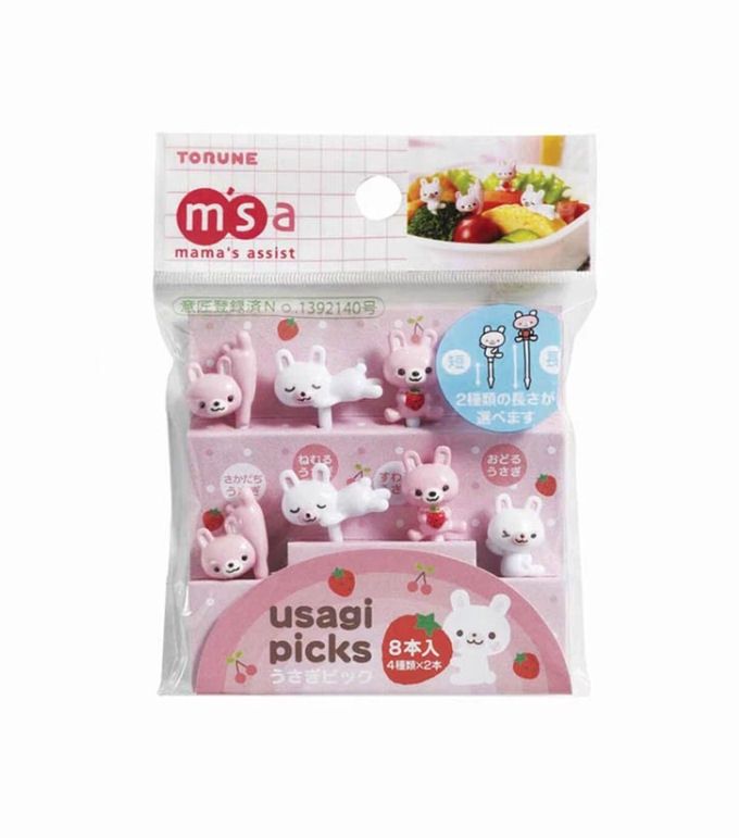 Pink And White Rabbit Food Picks