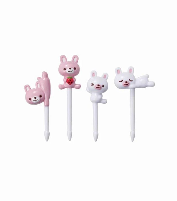 Pink And White Rabbit Food Picks