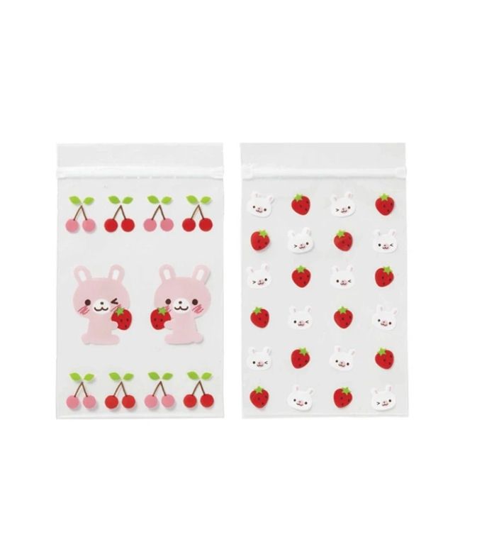 Pink Rabbit Plastic Zipper Pouch