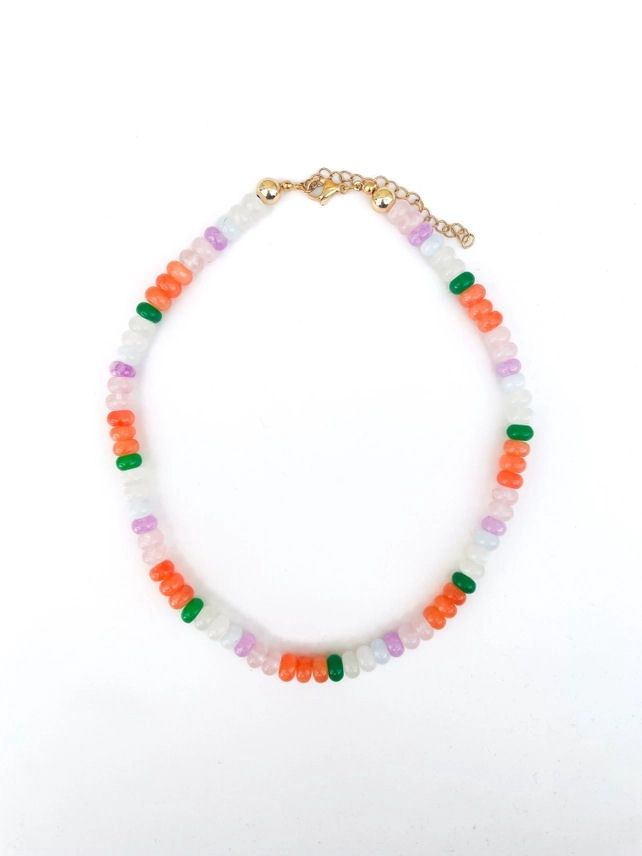 Fresh Squeezed Rainbow Gemstone Bead Necklace