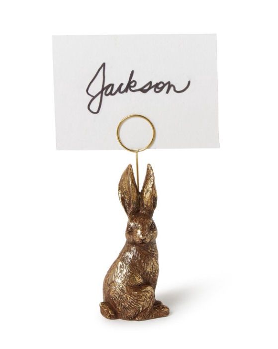 Golden Bunny Photo Or Card Holder