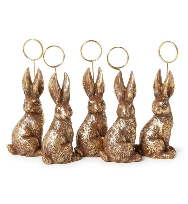 Golden Bunny Photo Or Card Holder
