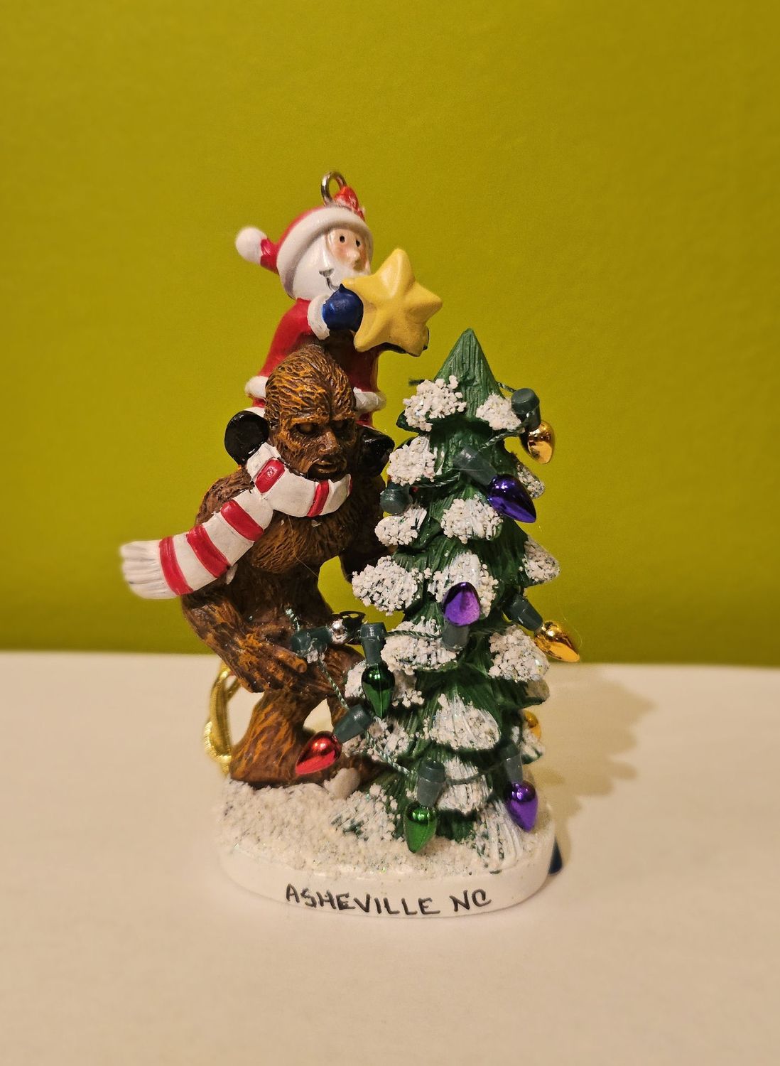 Santa And Bigfoot Resin Ornament