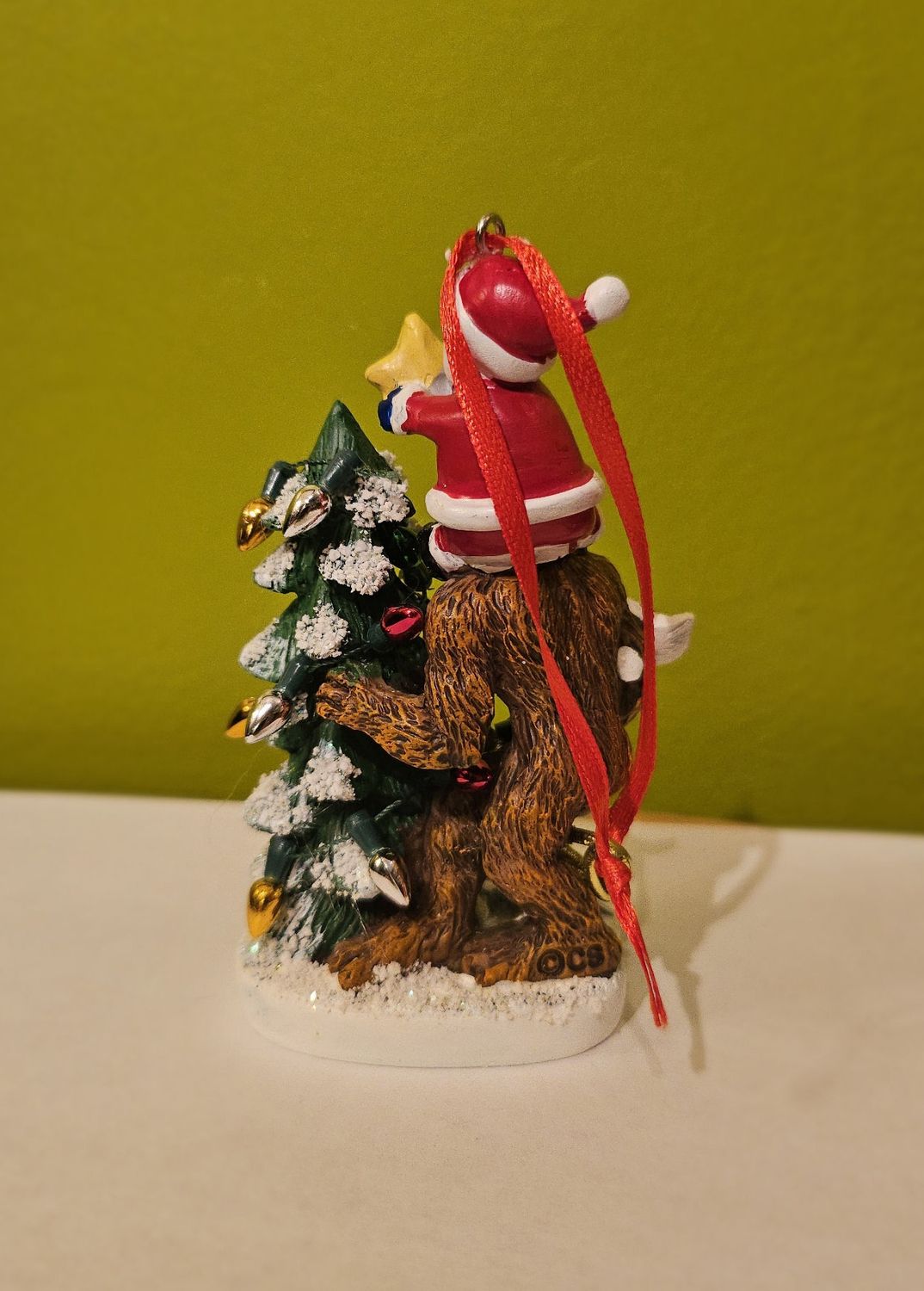 Santa And Bigfoot Resin Ornament