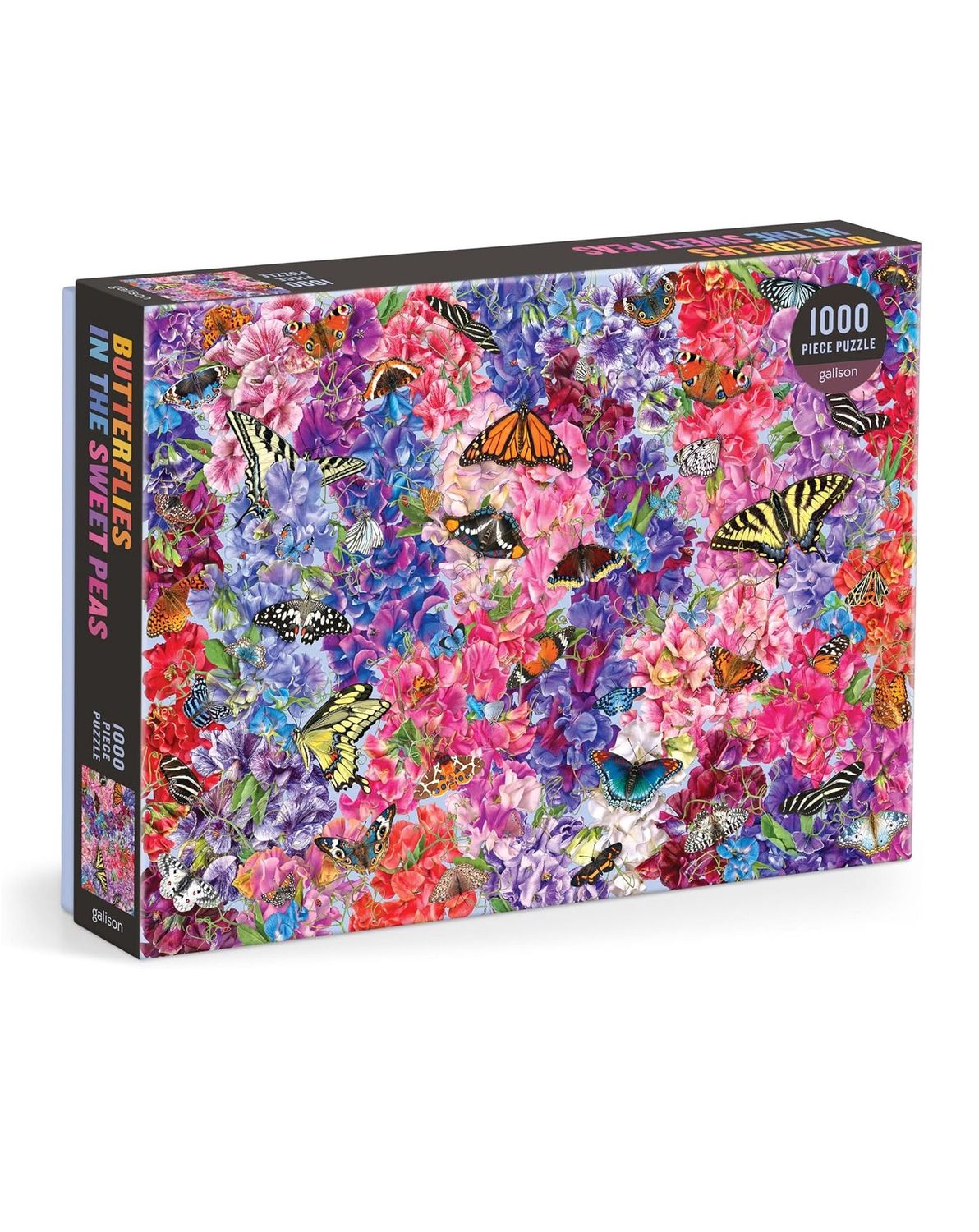 Butterflies In The Sweet Peas 1000 Piece Puzzle
