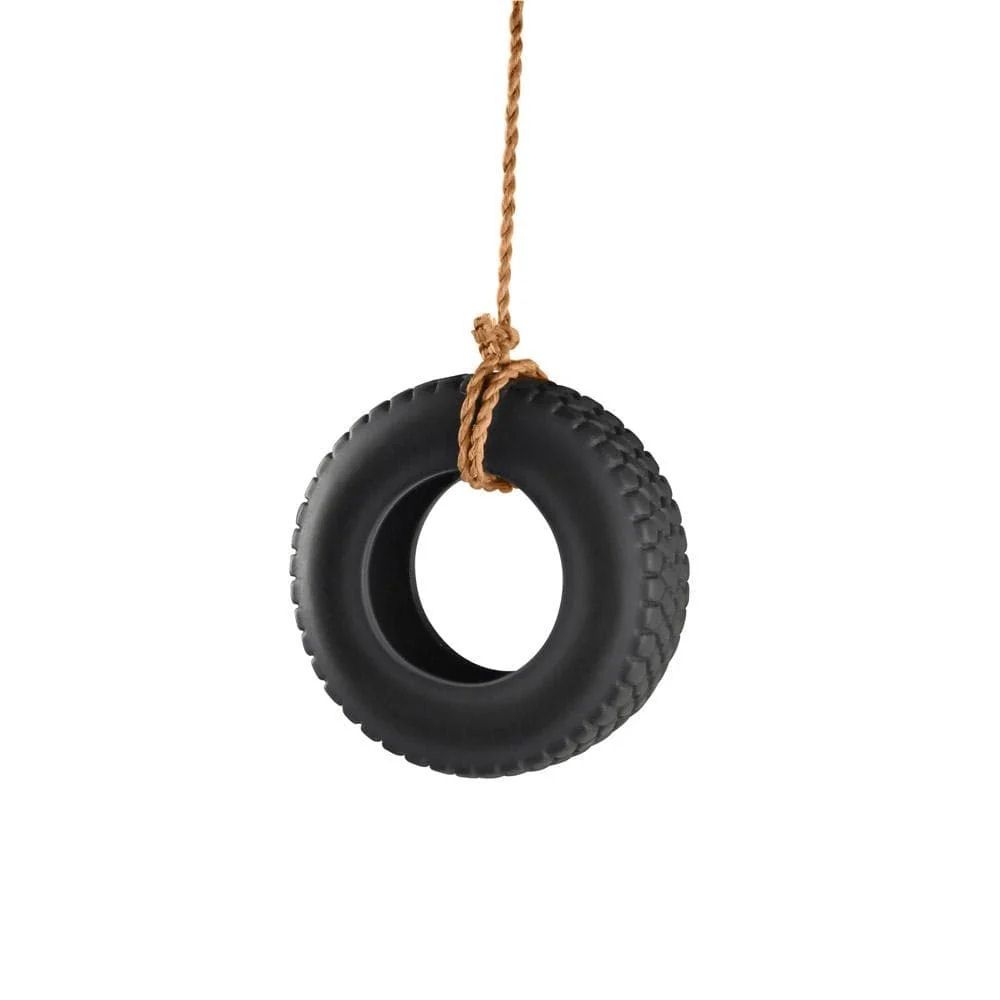 Tire Swing Time Ceramic Bird Feeder
