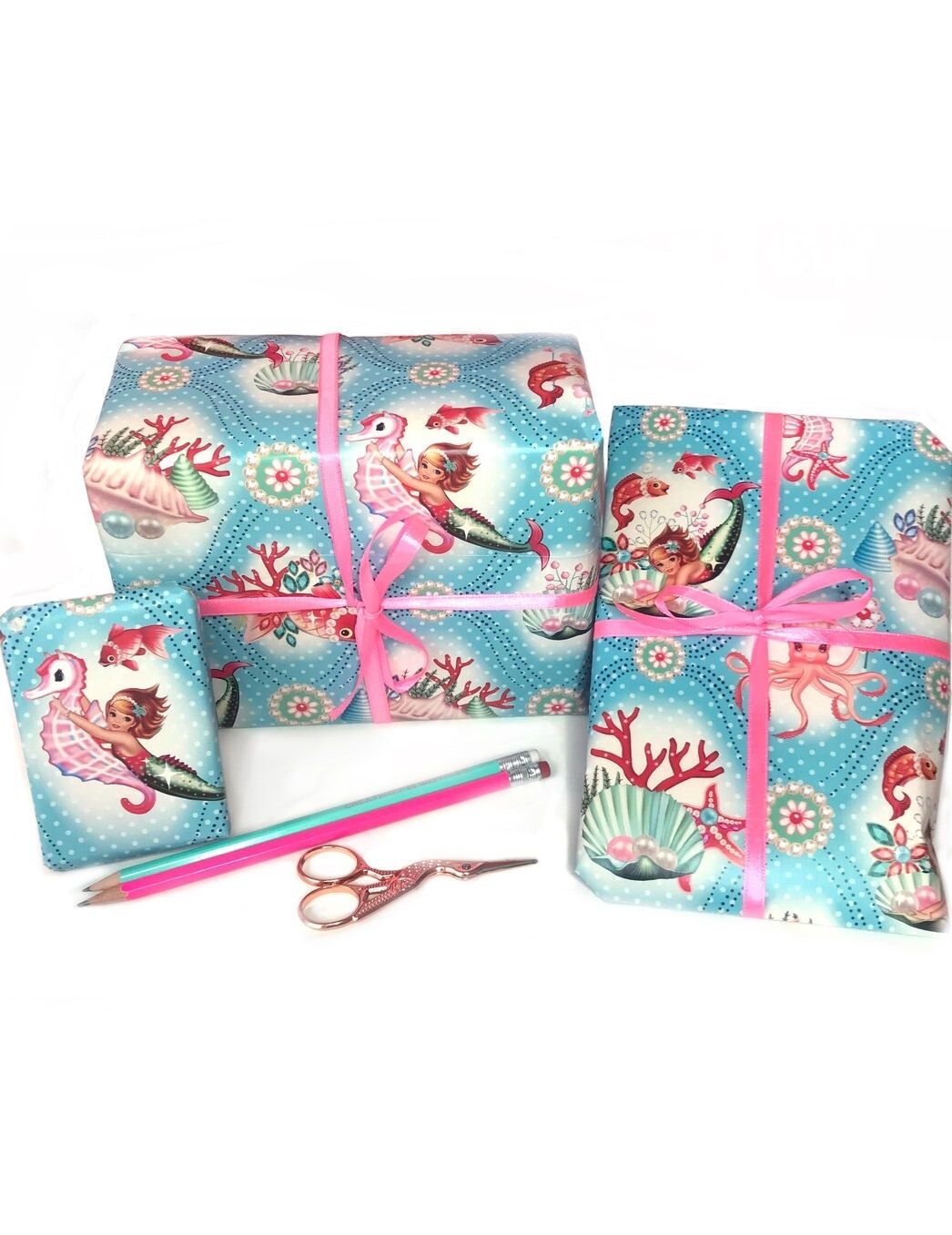 Fiona Hewitt Vintage Mermaid Wrapping Paper