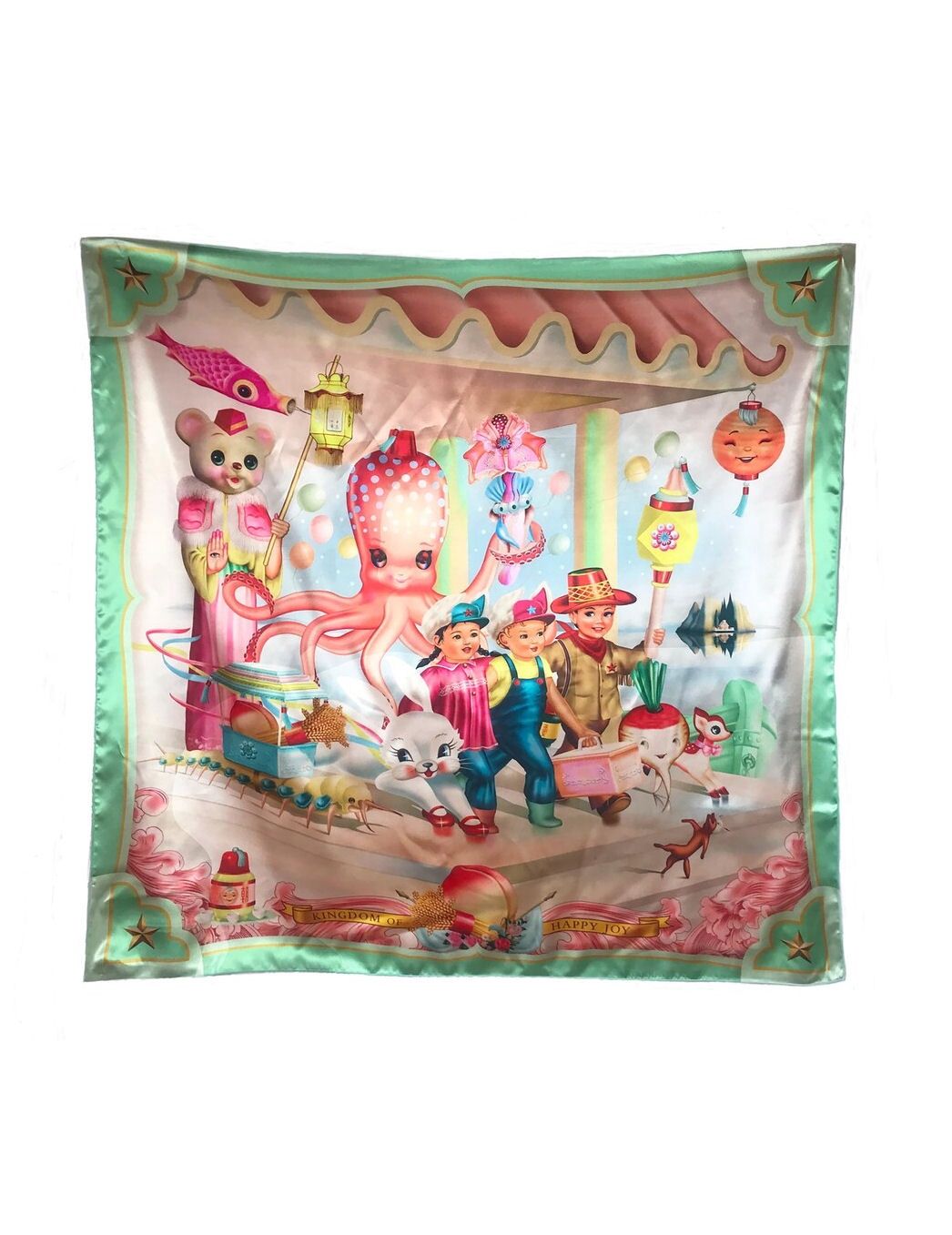 Fiona Hewitt Double Sided Kingdom Of Joy Satin Scarf