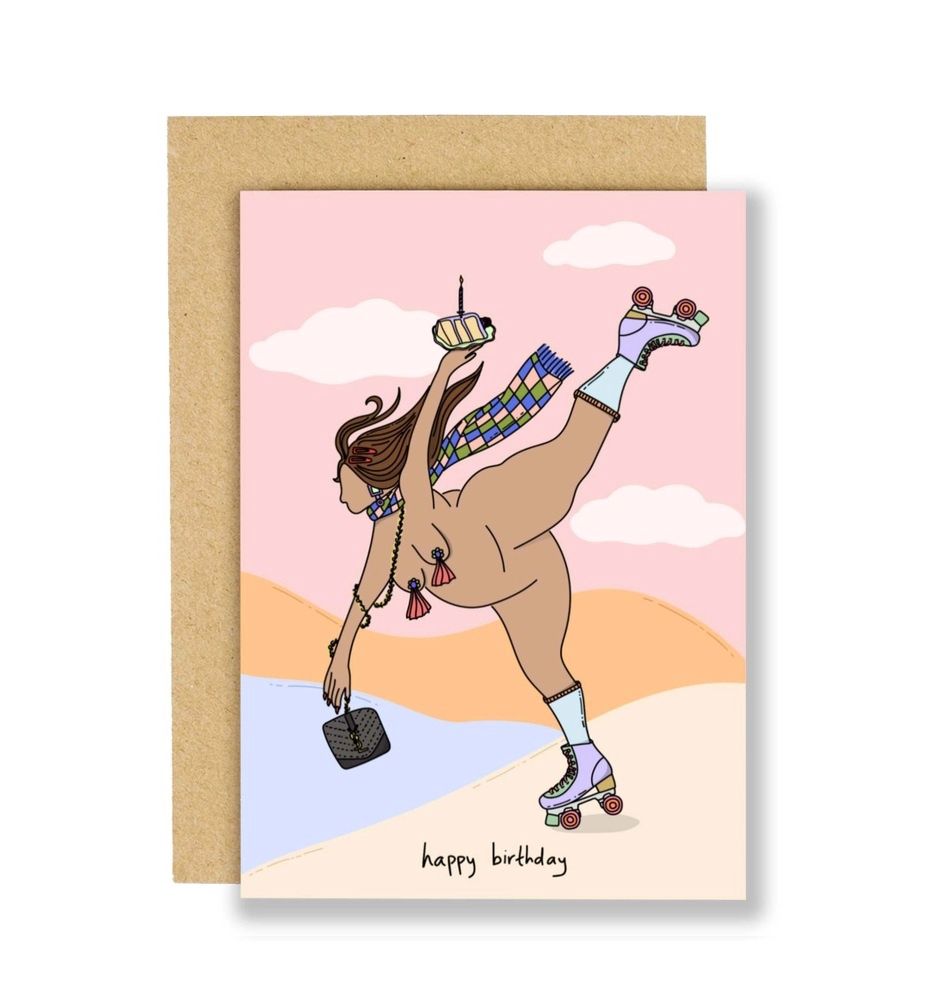 Skater Girl Happy Birthday Card