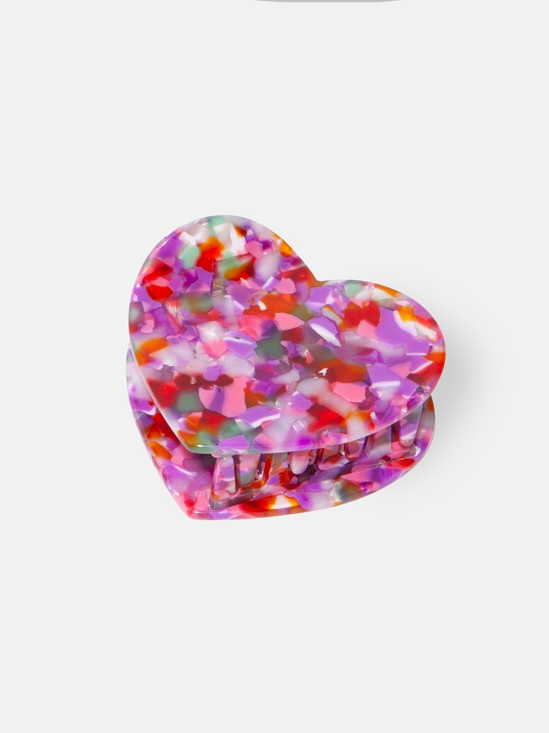 Multicolored Heart Hair Claw Clip