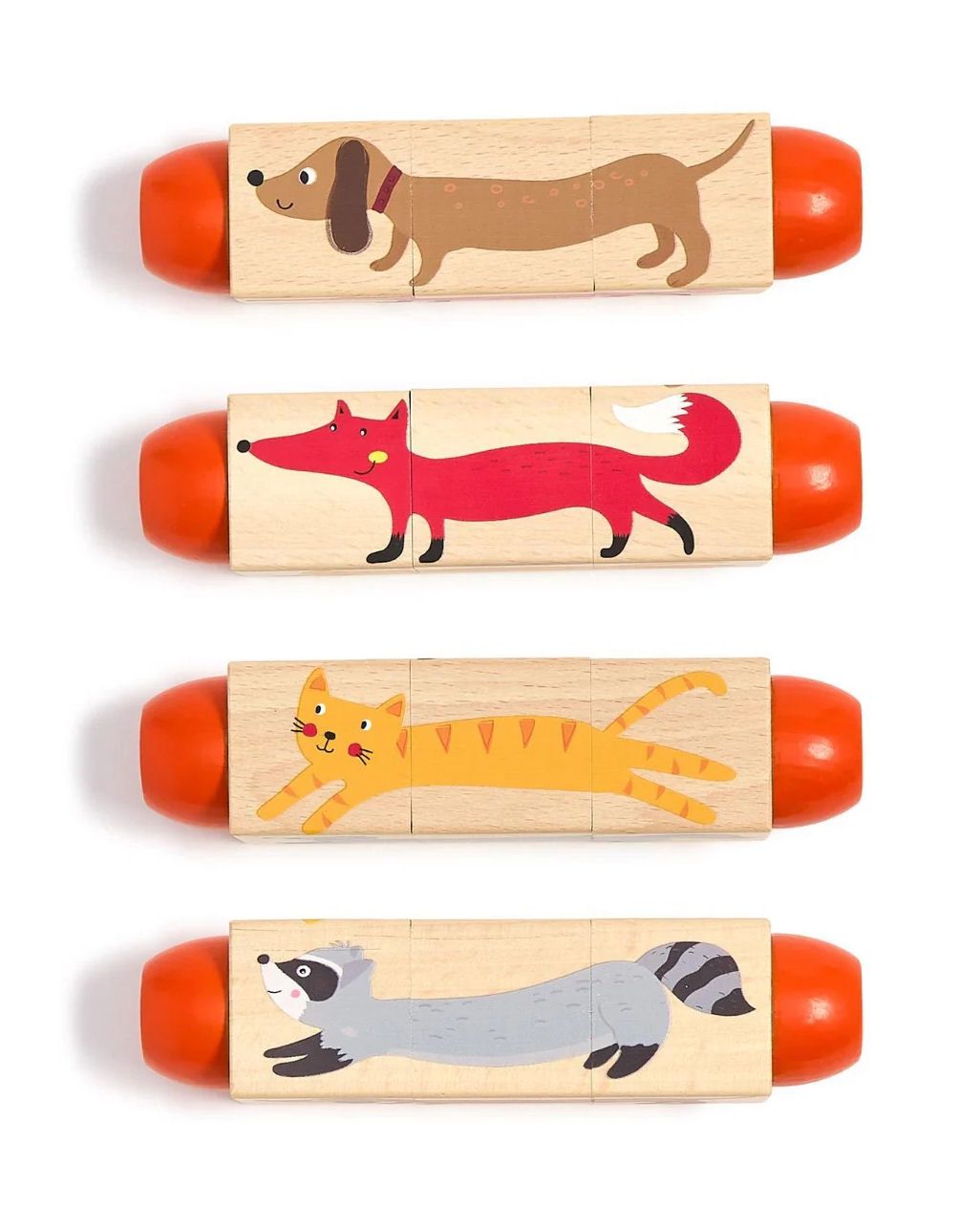 Wooden Mammals Twist Block Puzzle