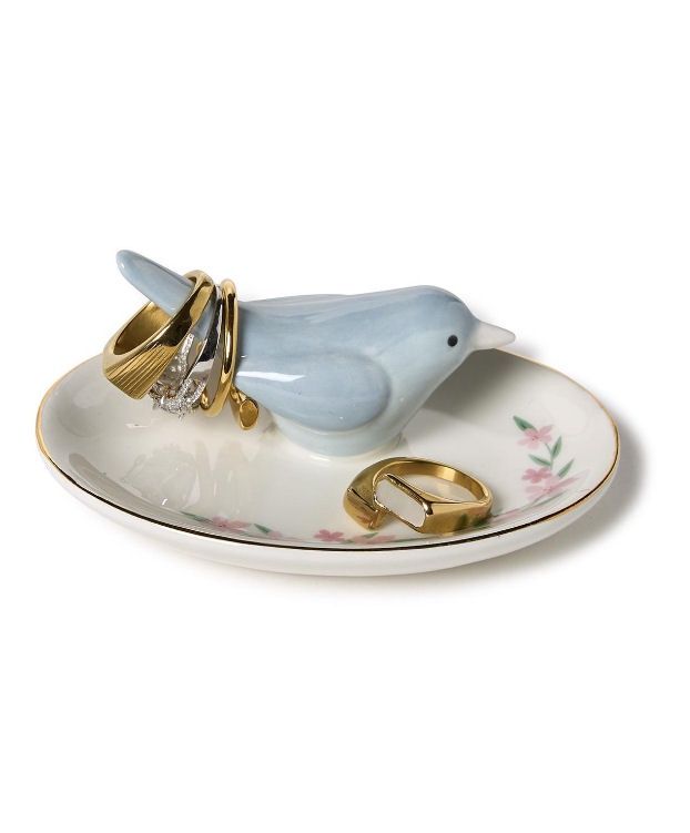 Blue Bird Ceramic Ring Holder