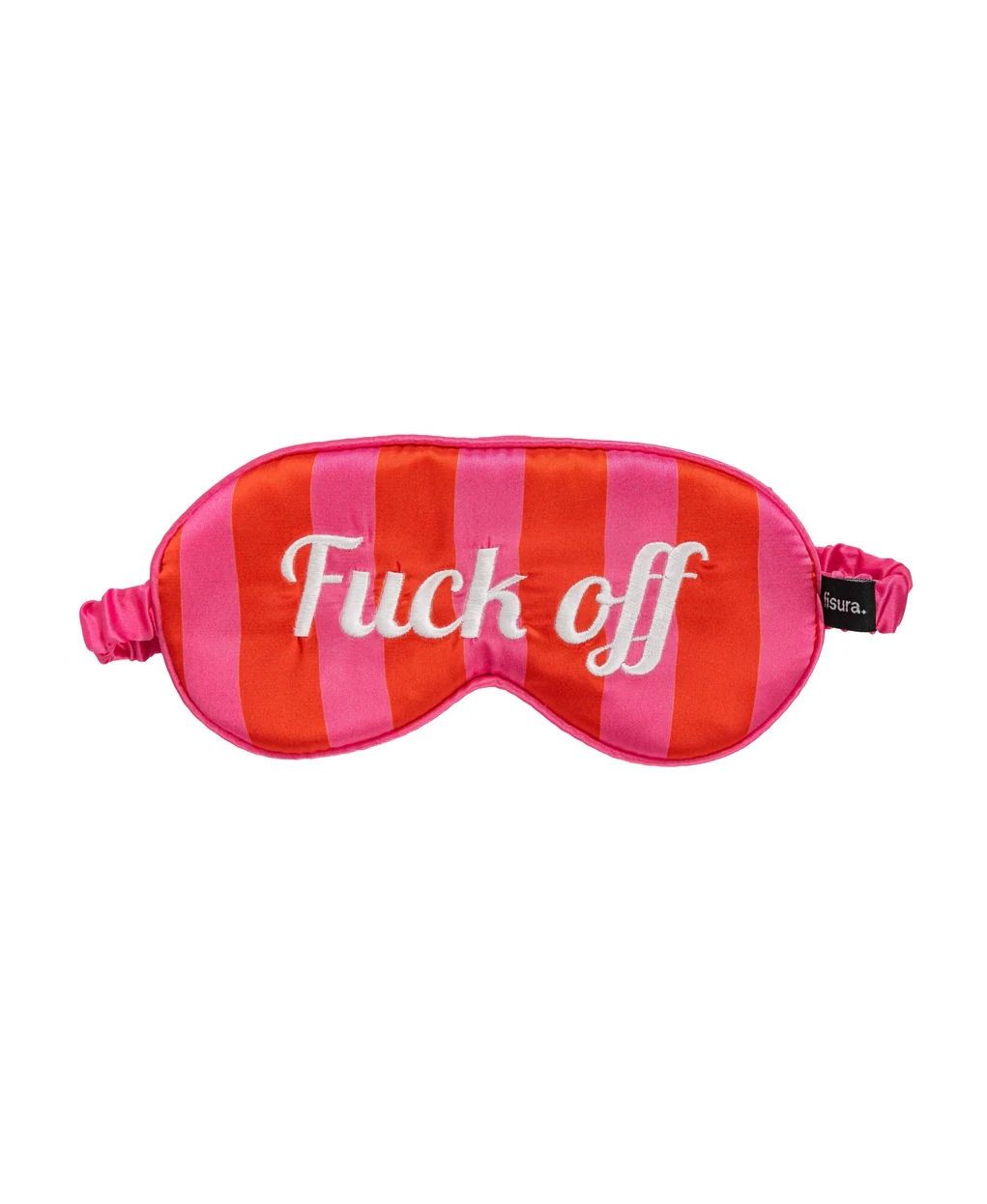 Fuck Off Pink And Red Stripes Eye Mask