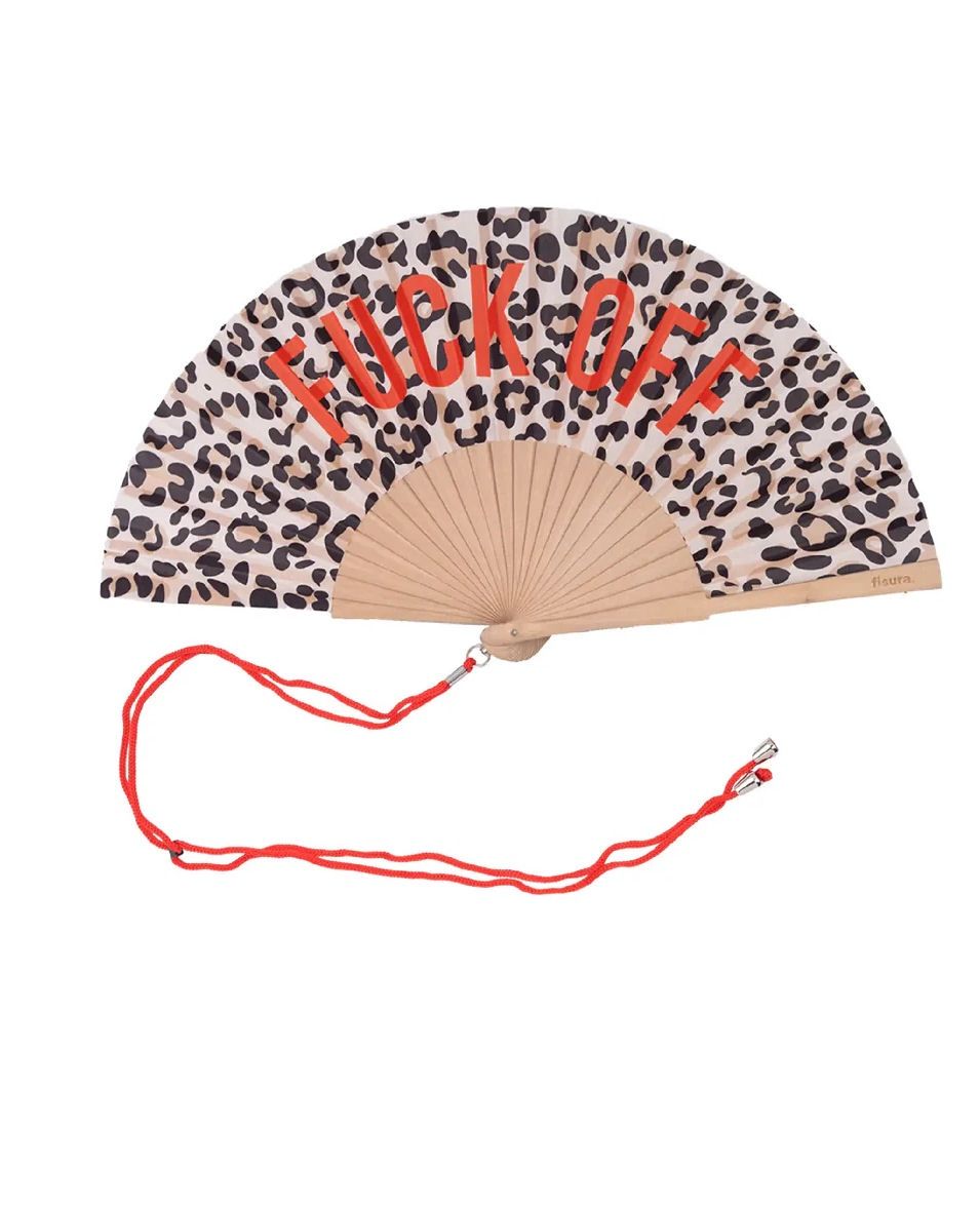 Fuck Off Leopard Hand Fan