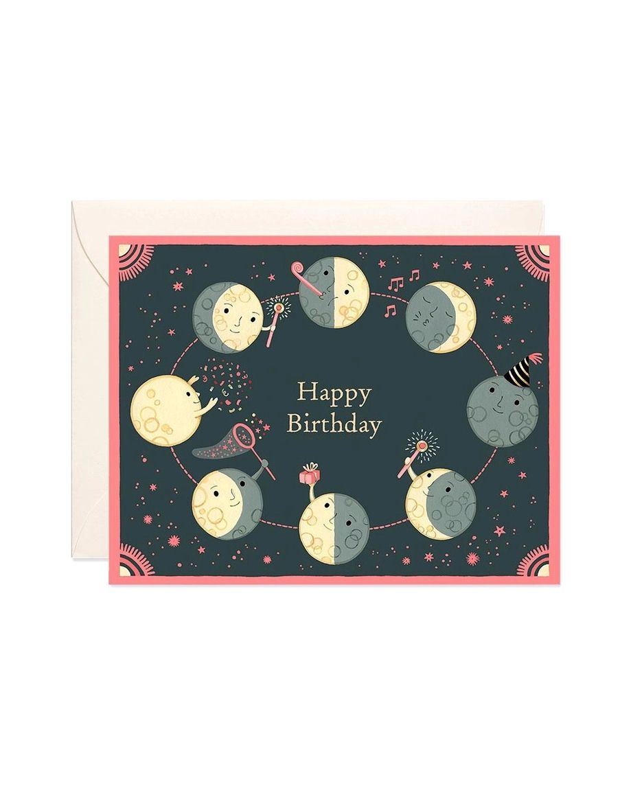 Happy Birthday Moon Phases Card
