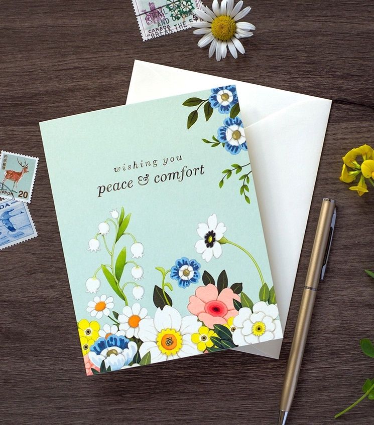 Wishing You Peace And Comfort Serenity In Bloom Card