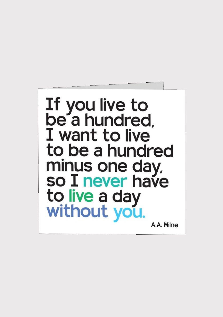 If You Live To Be A Hundred... Card