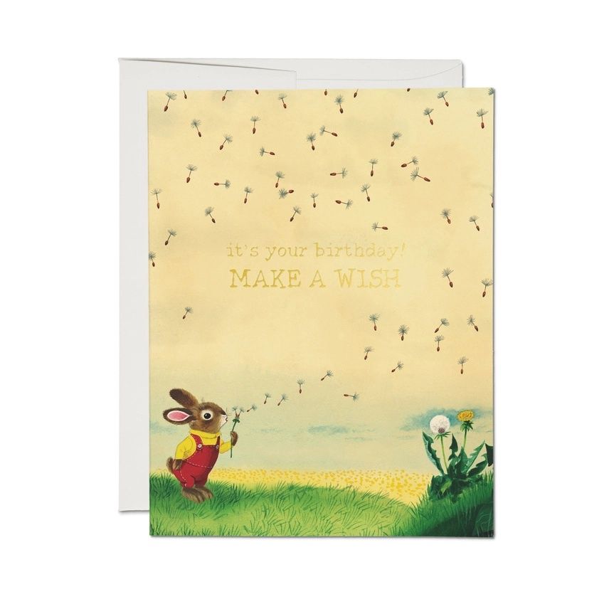 It's Your Birthday Make A Wish Richard Scarry Bunny And Dandelion Card