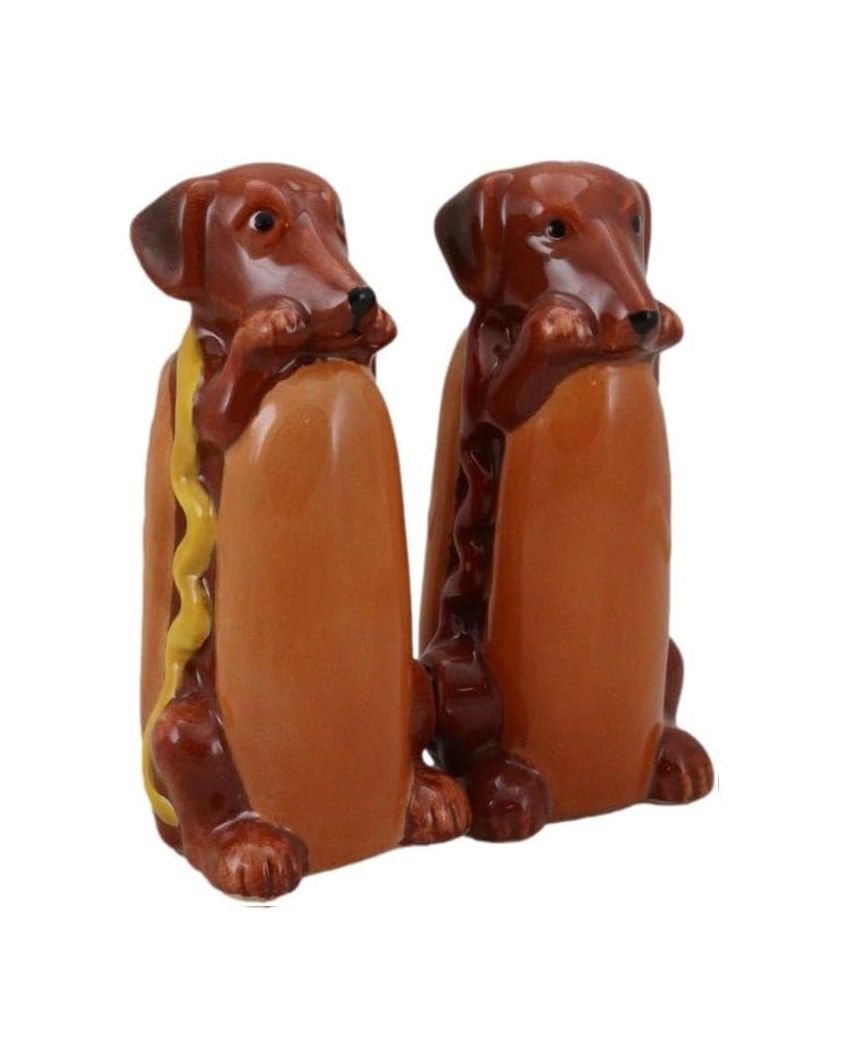Hot Dogs Dachshund Salt And Pepper Shaker Set