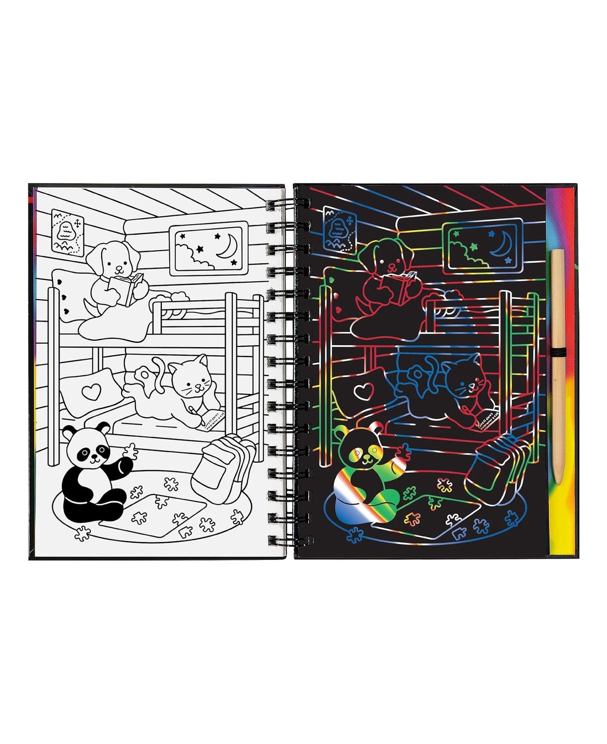 Scratch And Sketch Cozy Animals Hardcover Spiral Book